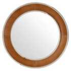 Premier Housewares Churchill Wall Mirror in Genuine Tan Leather