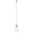 Premier Housewares Oslo Pendant Light in Glass/Iron - White
