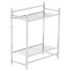 Premier Housewares Wall Mounted 2 Tier Towel Shelves - Chrome