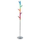 Premier Housewares Acrylic Peg Coat Stand - Chrome