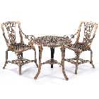 Greenhurst 3-Piece Rose Armchair Patio Set - Antique Bronze
