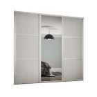 Spacepro Shaker 3 Wardrobe Door Kit White Framed- 2x 3 Panel Shaker & 1x1 Panel Mirror