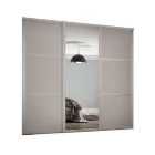 Spacepro Shaker 3 Wardrobe Door Kit Cashmere Framed- 2x 3 Panel Shaker & 1x1 Panel Mirror