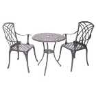 Charles Bentley Cast Aluminium Garden Bistro Set - Black with Bronze Finish