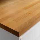 Wickes Dark Beech Solid Wood Worktop - 38 x 600 x 3000mm