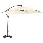 Charles Bentley Hanging Cantilever Garden Parasol - Cream
