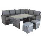 Charles Bentley 6 Seater Multi-Functional Garden Casual Dining Set - Grey