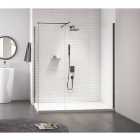 Nexa By MERLYN 8mm Black Frameless Wet Room Shower Screen Only - 800mm