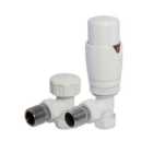 Heating Style Round Angled TRV and LS Radiator Valves - White