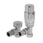 Heating Style Round Angled TRV and LS Radiator Valves - Chrome