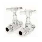 Heating Style Period Cross Head Straight Radiator Valves Pair - Chrome