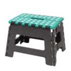 JVL Small Folding Step Stool Grey/Turquoise