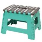 JVL Small Folding Step Stool Turquoise/Grey
