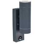 Lutec IP44 Vienna PIR Up & Down Wall Light - Graphite