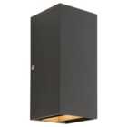 Saxby Volta Adjustable 2 Light Matt Black Paint & Clear Glass Wall Light