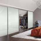 Spacepro Heritage Sliding Loft Door Silver Frame & Arctic White Glass - 762mm
