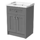 Wickes Hayman Dove Grey Traditional Freestanding Vanity Unit & Basin