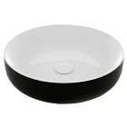 Wickes Meta Round Black and White Countertop Basin - 450mm