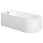 Wickes Ellipse Left Hand Acrylic Shower Bath - 1700 x 750mm