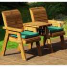 Charles Taylor Twin Companion Set Straight with Green Cushions and Fitted Cover