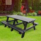 NBB Junior Medium 150cm Recycled Plastic Picnic Table - Black
