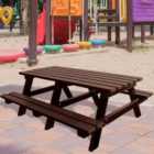 NBB Junior Medium 150cm Recycled Plastic Picnic Table - Brown