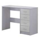 Zennor Multi-function High Gloss Desk with 4 Drawers - White