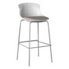 Solstice Phoebe Barstool - White and Chrome Frame