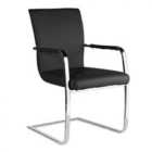 Heartlands Furniture Set Of 2 Una Faux Leather Arm Chairs - Chrome/Black