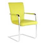 Heartlands Furniture Set Of 2 Una Faux Leather Arm Chairs - Chrome/Green