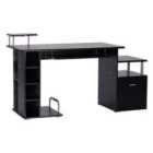 Zennor Hub Workstation with Drawers & Shelves - Black