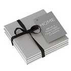 Reversible Grey and Stone Faux Leather Coasters - Set of 4