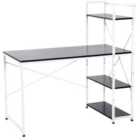 Zennor Zimr Metal Frame Workstation with 4-tier Bookshelf - Monochrome