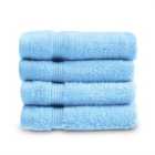 Allure Zero Twist 4 Pack Face Cloths - Baby Blue