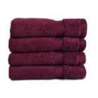 Allure Zero Twist 4 Pack Face Cloths - Beetroot