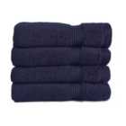 Allure Zero Twist 4 Pack Face Cloths - Navy