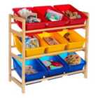 Interiors By Premier Housewares Toy Storage Unit With 9 Plastic Tubs Multi