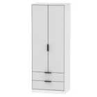 Ready Assembled Hirato 2 Door 2 Drawer Grey/White Wardrobe