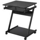 Rolling Basic Computer Desk - Black