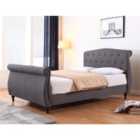 Marianna Linen Double Bed Dark Grey