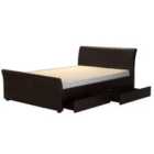 Viva 4 Drawer PVC Faux Leather Double Bed Brown