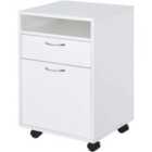 Zennor Donati 2 Draw Filing Cabinet with Open Shelf & Wheels - White