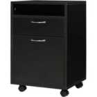 Zennor Donati 2 Draw Filing Cabinet with Open Shelf & Wheels - Black