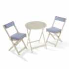 Greenhurst Raffles Bistro Set with Cushions - Forest White