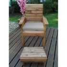 Charles Taylor One Seater Lounger with Grey Cushions