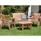 Charles Taylor Four Seater Multi Set with Grey Cushions