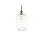 Clear Ribbed Glass Tall Pendant