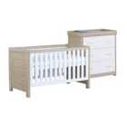Luno White Oak Effect 2 Piece Set Cot Bed Chest