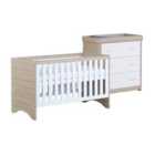 Veni White Oak Effect 2 Piece Set Cot Bed Chest