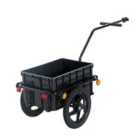 HOMCOM Cargo Trailer Bike with Carrier Utility Luggage - Black